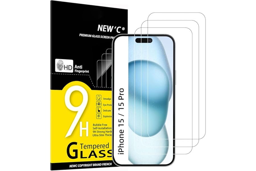 NEW'C Screen Protector for iPhone 15 and iPhone 16